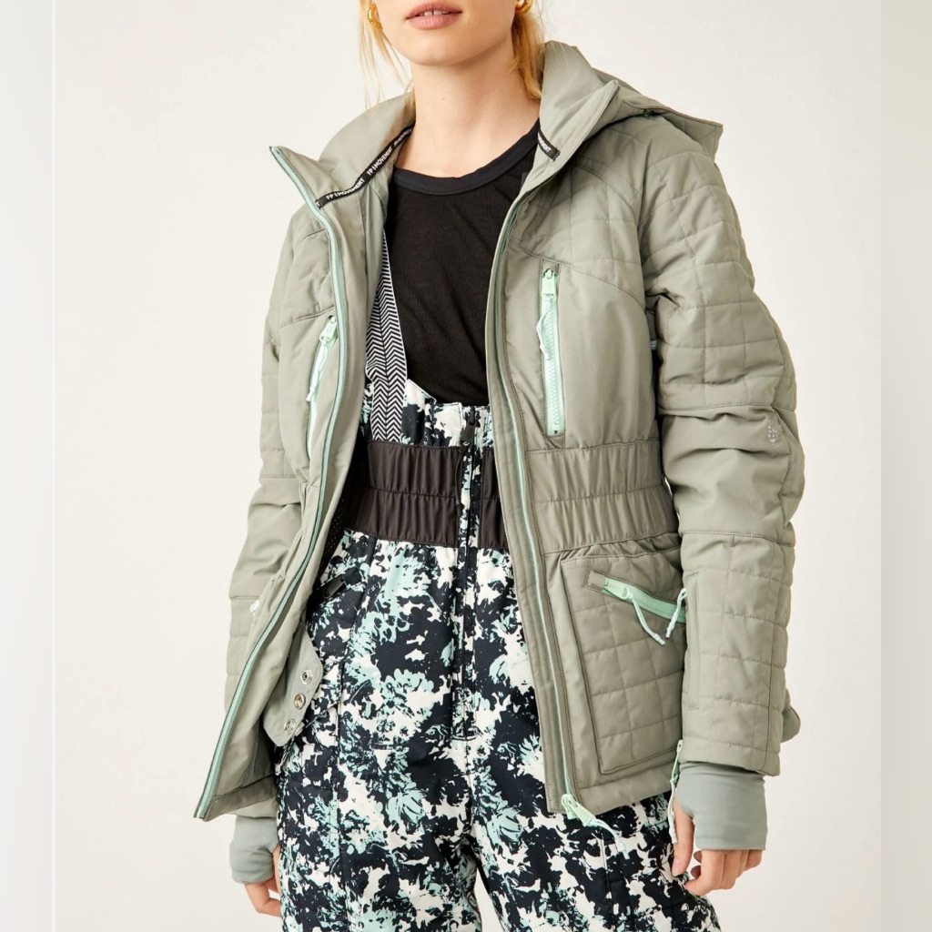 Free People All Prepped Ski Coat In Grey